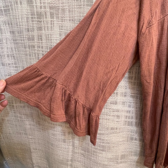 Cinnamon gauzy top, peasant shirt, boho style shirt - Picture 5 of 5